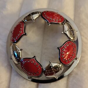 Yankee Candle Red + Silver Ornament Decorative Candle Lid